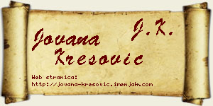 Jovana Kresović vizit kartica